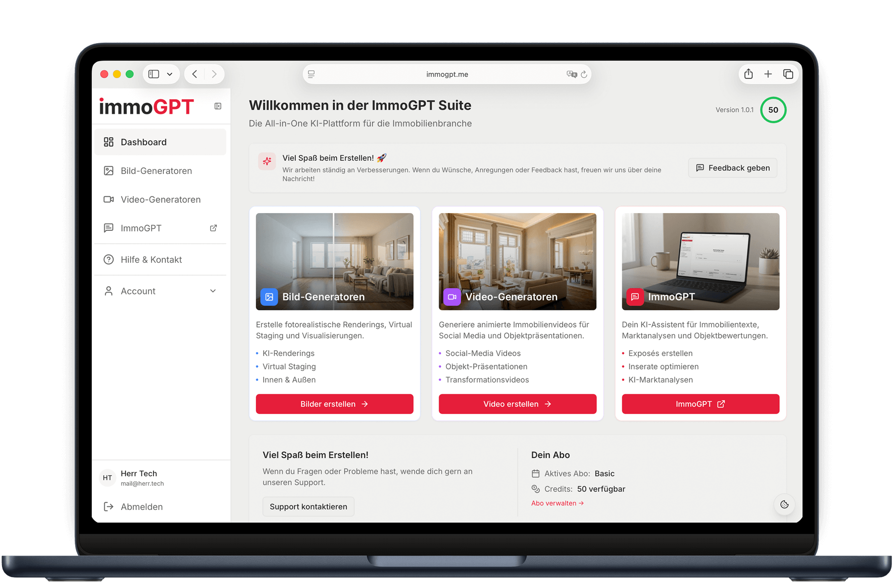 immoGPT — KI-Suite für Makler